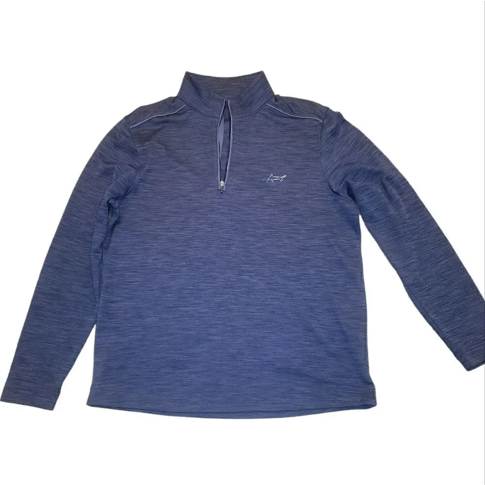 Greg Norman Men's Herringbone 1/4 Zip Up 1/4 Zip Pullover Black Size Medium